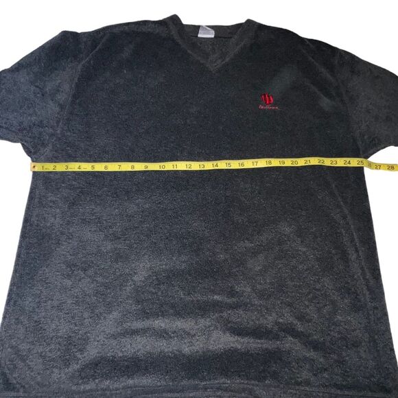 Vintage Indiana Hoosiers V Neck Fleece Sweatshirt XL Gray Red IU - Picture 3 of 7